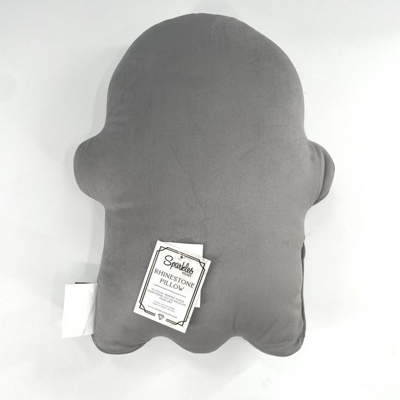 Halloween Ghost Pillow Silver Glitter Sparkles Home Rhinestone‎ Tik Tok Decor - Picture 4 of 5